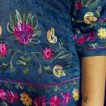 Denim Floral Embroided set