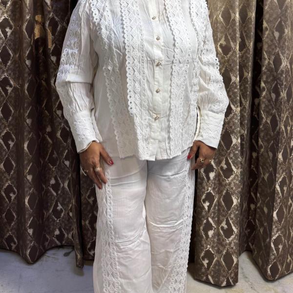 White Lace Luxe Co-Ord set